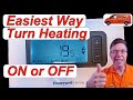 How to Easily Turn Your Honeywell T3 or T3R Heating  ON &amp; OFF,  Two Easy Ways Explained in Detail.