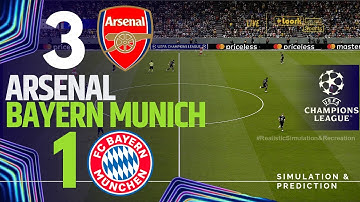 ARSENAL 3-1 BAYERN MUNICH UEFA CHAMPIONS LEAGUE 2025-26 Match Higlhights! Simulation/Recreation