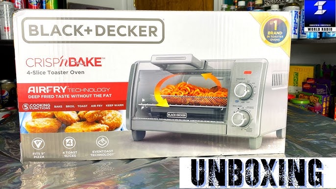 Black+Decker Natural Convection 4-Slice Toaster Oven with Even Toast  Technology & 4 Cooking Functions Including Bake, Broil, Toast & Keep Warm,  with