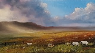 Painting a Landscape with Oil paints, Easy landscape painting