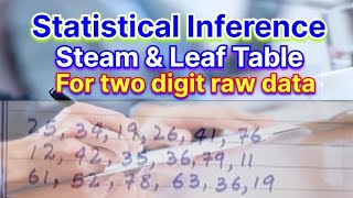 Make a Steam & Leaf Table from 2digit Raw Data| convert Raw Data into Steam & Leaf Table| B.com |