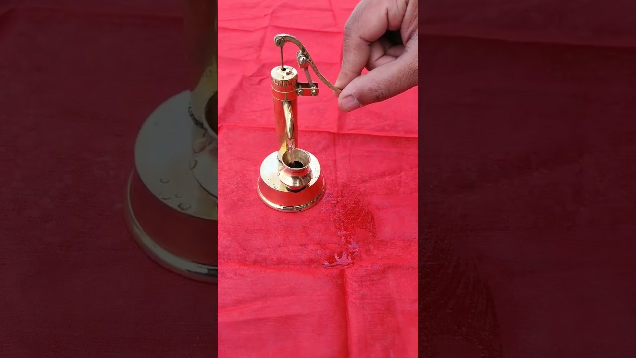 Vintage Indian Solid Brass Mini Working Handcrafted Hand Pump Home Decor