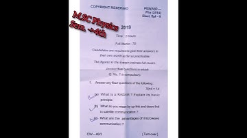 M.SC PHYSICS HONOURS SEM - 4TH Elect. Spl - 2nd / Previous question paper 2019/@jitendramarandi1677