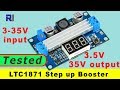 Test Review of  LTC1871 Step Up 3-35V input to 3.5 to 35V output booster module