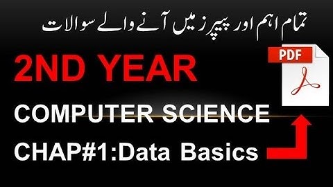 2nd Year Computer Science Chapter 1 | Data Basics | Solved MCQs & Short Questions