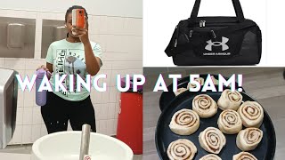5AM PRODUCTIVE MORNING ROUTINE| MORNING ROUTINE| DAILY LIFE| UNDER ARMOUR GYM BAG | CINNAMON ROLLS