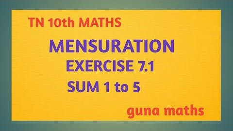 TN 10th maths mensuration exercise 7.1 sum 1 to 5