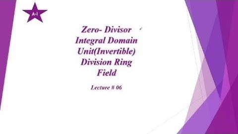 Zero divisor|| Integral Domain|| Unit(invertible) || Division Ring|| Field|| with Examples in Urdu