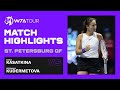 Daria Kasatkina vs. Veronika Kudermetova | 2021 St. Petersburg Quarterfinals | WTA Match Highlights