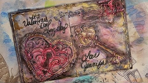"Love, Jennifer" Mixed Media Page Process in fast forward