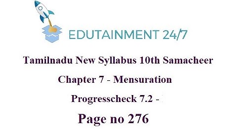 10th std Maths|TN Samacheer Syllabus|Mensuration|Progresscheck 7.2|Page no 276|Session 15