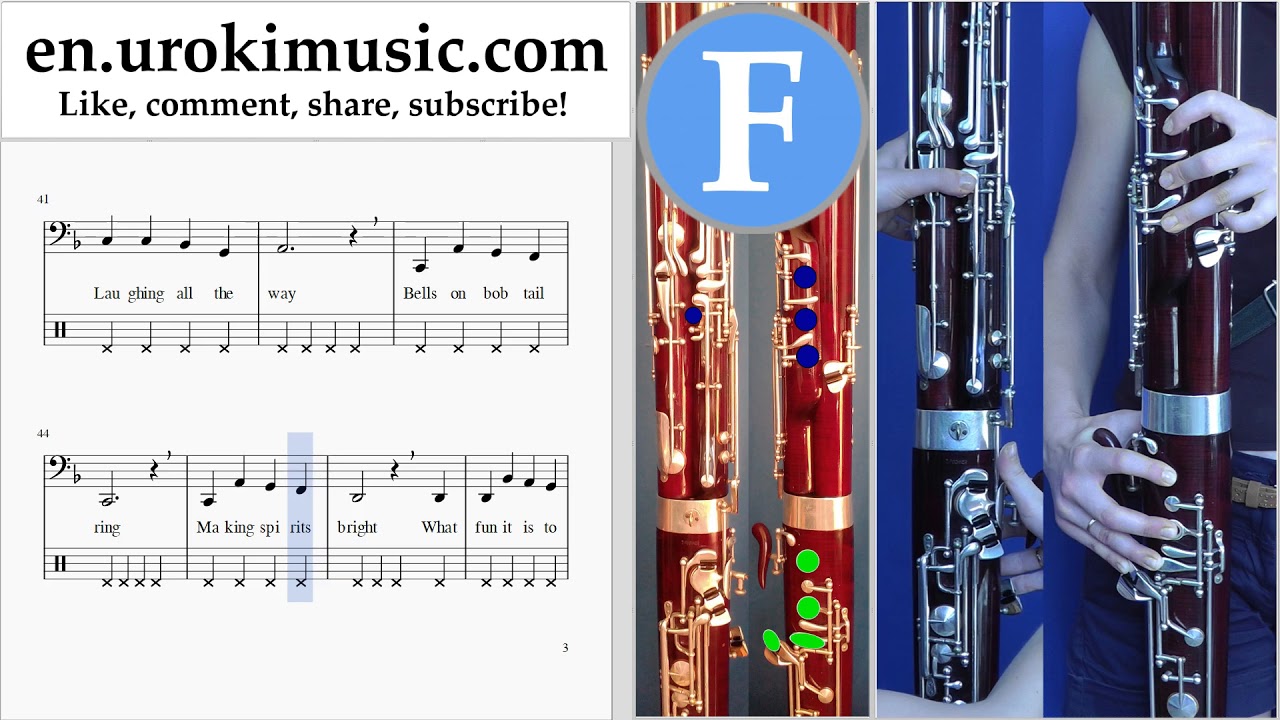 Bassoon lessons Jingle Bells Sheet Music Tutorial umb352 YouTube
