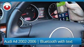 Audi A4 B6 2002-2006 with RNS-E Navigation | Bluetooth for Music and Calls with text.