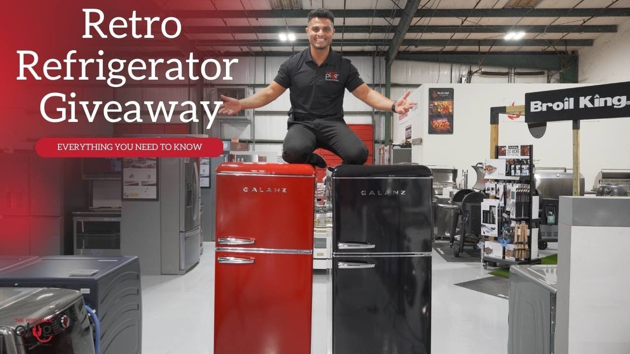 The Appliance Plug - The Appliance Plug is giving away one Galanz Retro  Refrigerator in your choice of Hot Rod Red or Vinyl Black.⁣ 🚨   video link 👇⁣  To enter