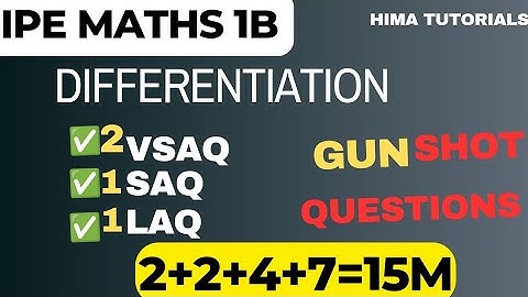 IPE MATHS 1B | DIFFERENTIATION |LAQ