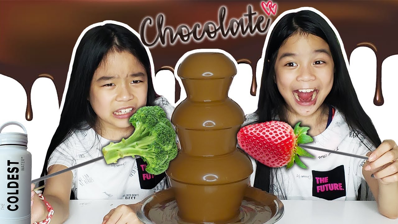 CHOCOLATE FOUNTAIN FONDUE CHALLENGE Tran Twins YouTube