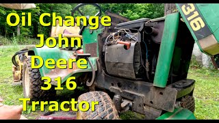 John Deere 316 oil change #tractor #johndeere #tiller