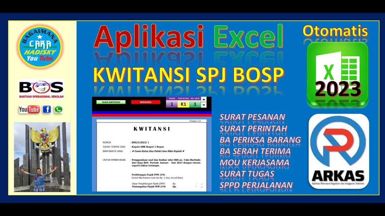 Excel Kwitansi Otomatis Bosp 2023 Youtube