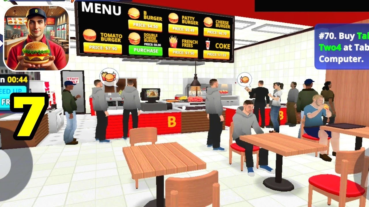 Burger Simulator. Buy New Tables, Potato Fryer 🍟 🍔 N More. (iOS,Andriod). 