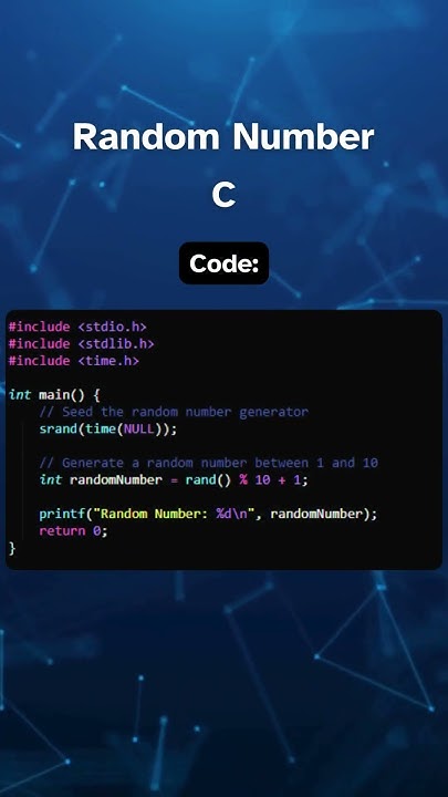 Random Number Generator in C #coding #c #tutorial #developer # ...