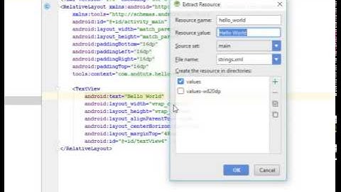How to extract String as a Resource in Android Studio