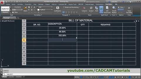 AutoCAD Table Command Tutorial Complete | Table Style Settings, Table Edit, Formula