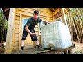 Building Simple Pump Rainwater Collection System (in a thunderstorm)! | Off Grid Cabin