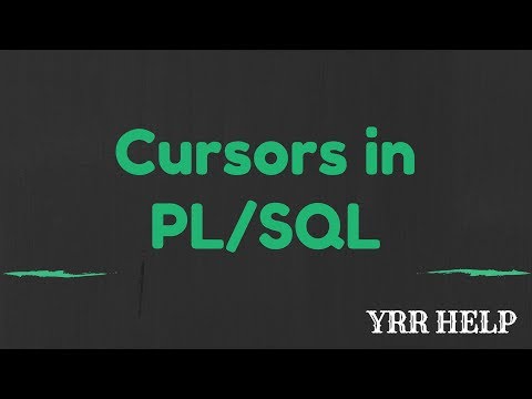 Cursors in Oracle PLSQL