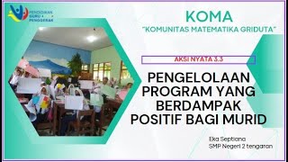 AKSI NYATA 3.3 - PENGELOLAAN PROGRAM YANG BERDAMPAK POSITIF BAGI MURID