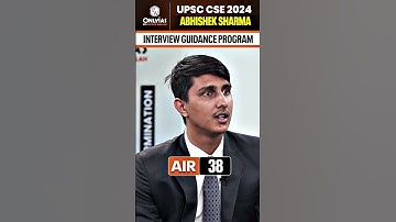 Abhishek Sharma - UPSC Topper, AIR 38 🔥| UPSC Topper Interview #Shorts #UPSCTopper