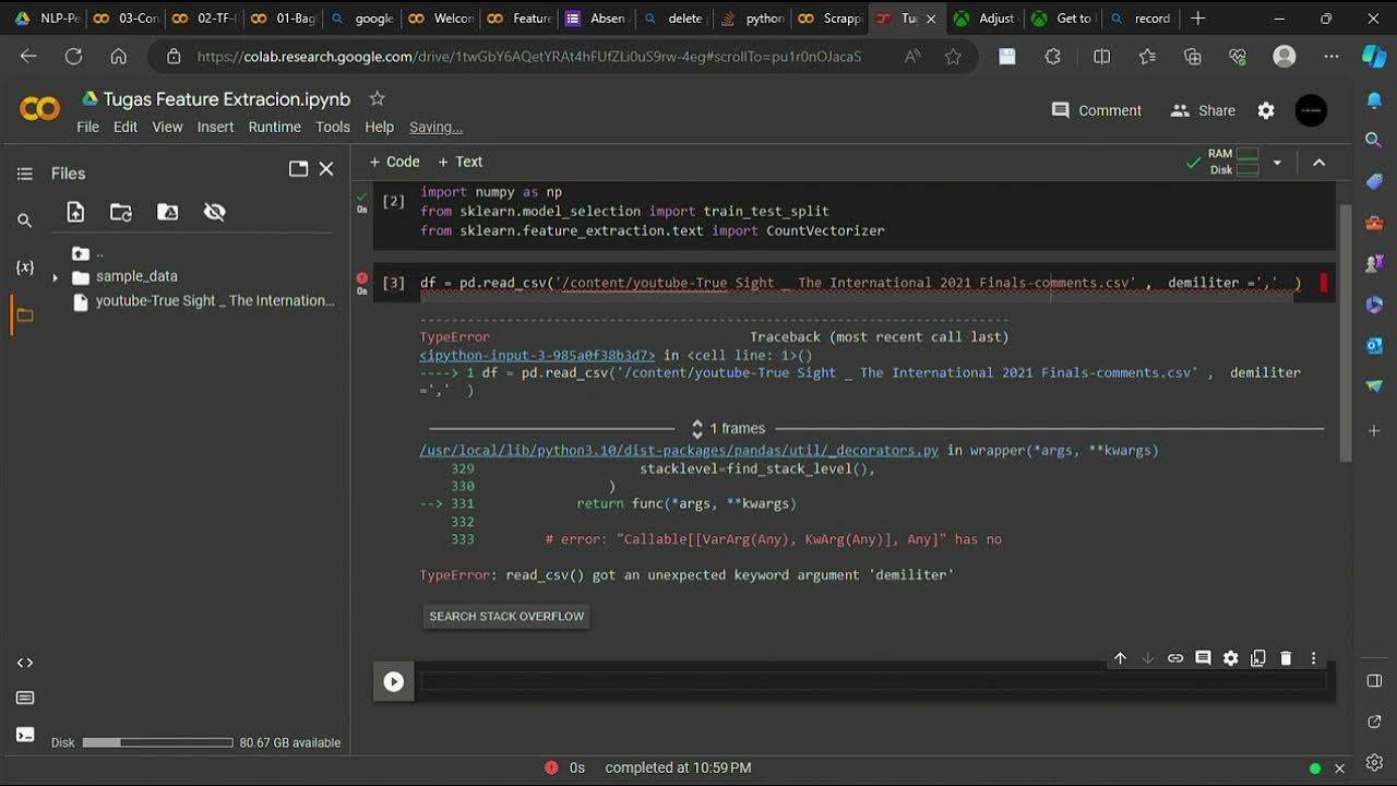 Feature Extracion data dengan python , menggunakan data set dari video ...