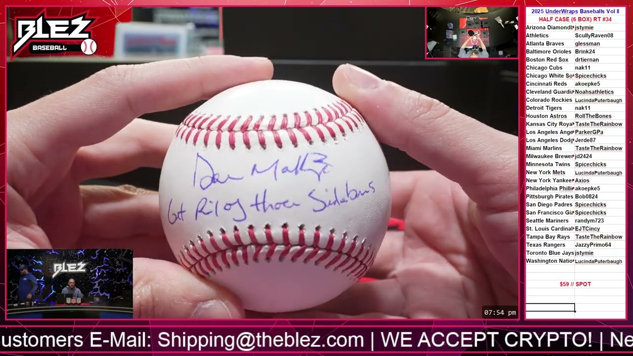 2025 Fanatics UnderWraps Baseballs Vol II HALF CASE BREAK Random Team #34