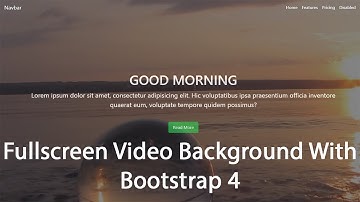 Fullscreen Video Background With HTML CSS and BOOTSTRAP 4