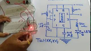 Monostable Multivibrator using 555 timer (Practical) in marathi