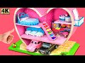 DIY Miniature Cardboard House #269 ❤️ Build Beautiful Heart House with bedroom, bathroom, kitchen