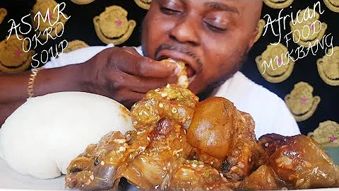 ASMR | OKOR SOUP WITH POUNDED YAM (EATING SHOW / NO TALKING) EATING SOUNDS | AFRICAN FOOD MUKBANG