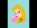 1940&#39;s Inspired Bubblegum Illustration #shorts