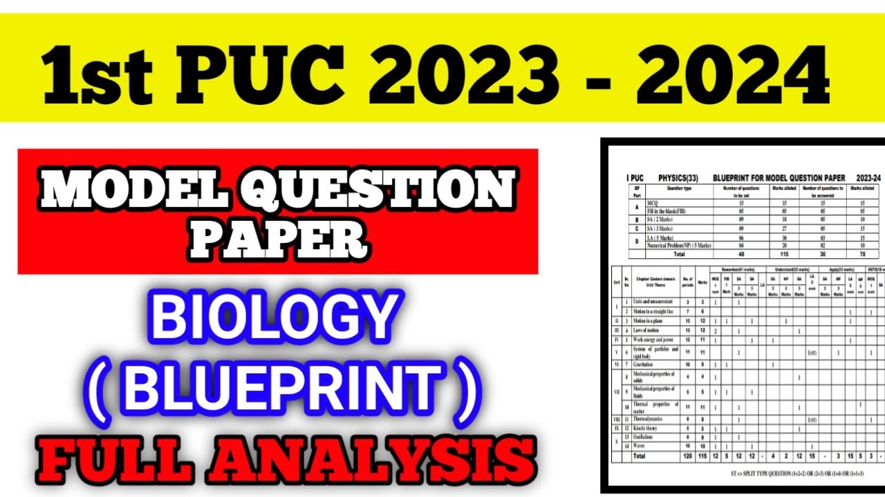 1st PUC BIOLOGY BLUEPRINT 2024 FULL ANALYSIS YouTube 1st PUC BIOLOGY BLUEPRINT 2024 FULL ANALYSIS YouTube