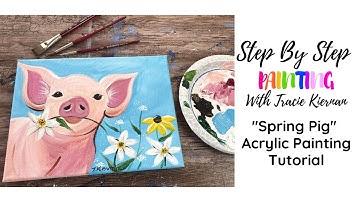 Spring Pig Acrylic Painting Tutorial