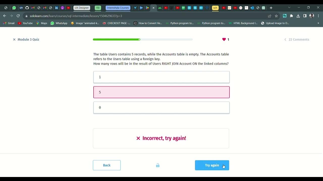 14 module 3 quiz certificate sql intermediate sololearn youtube