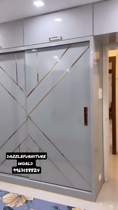 New Sliding Wardrobe geometric designs #furniture #interior #wardrobe #shorts #viral #youtubeshorts