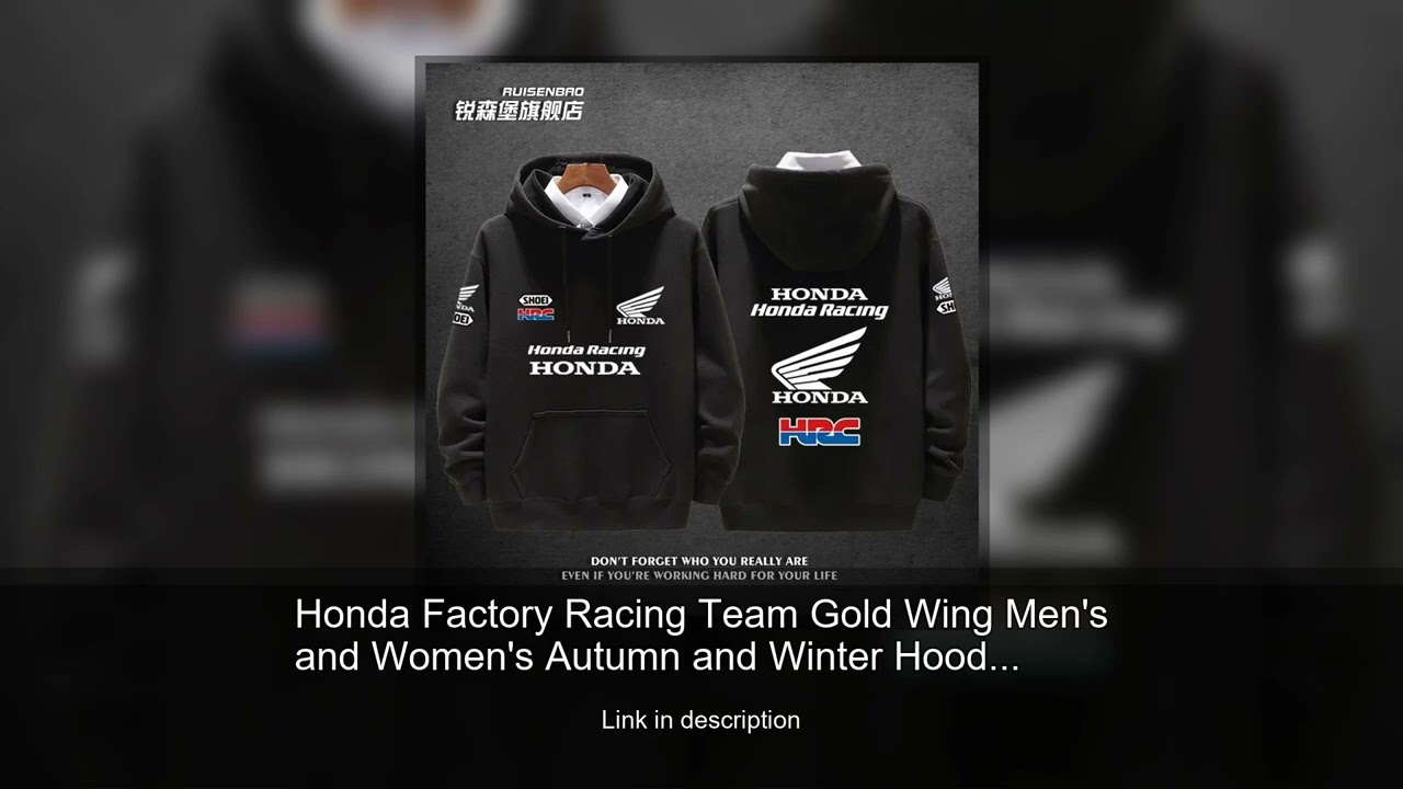 Honda Factory Racing Team Gold Wing Men's and Women's Autumn and Winter Hoodies Fashion Sports