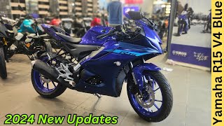 2024 Yamaha R15 V4 Racing Blue Full Detailed Review ♥️ New Updates & Price Yamaha R15