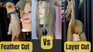 Layer Cut vs. Feather Cut | Hair Cutting Tutorial | The Difference Between Layer and Feather Cuts