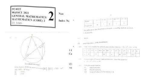 WASSCE NovDec 2022 Core Mathematics Paper 2 Optional Questions