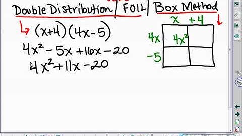 Double Distribution and the Box Method 8A 1