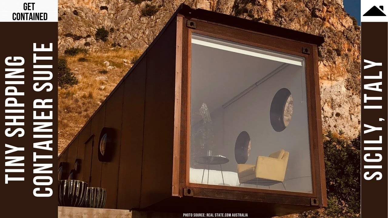 Take a tour of this elegant Container Suite Tiny Shipping Container House in Sicily, Italy
