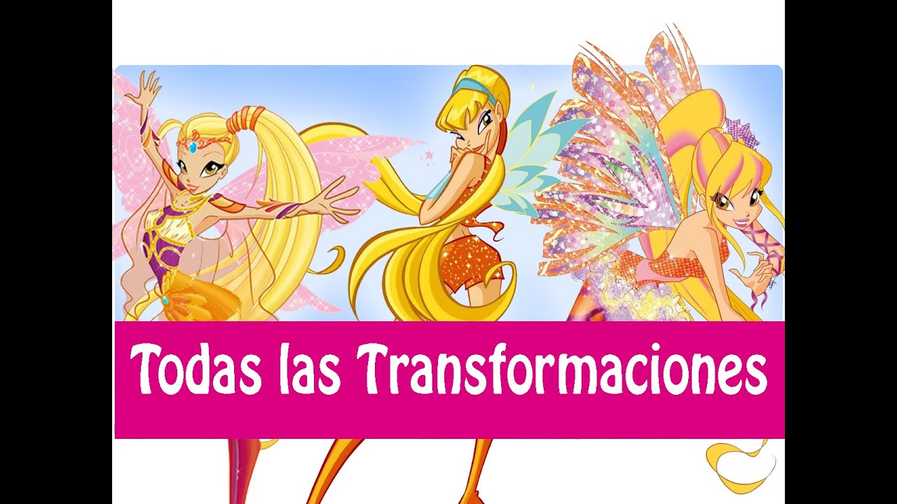 Winx Club - Todas Las Transformaciónes de Stella! Español Latino - YouTube