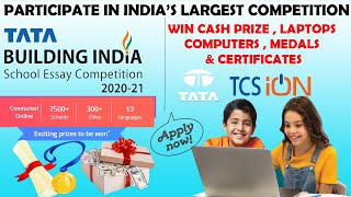 Tata Building India Online School Essay Competition 2021 For Students Tcs Ion Free Certificate Youtube