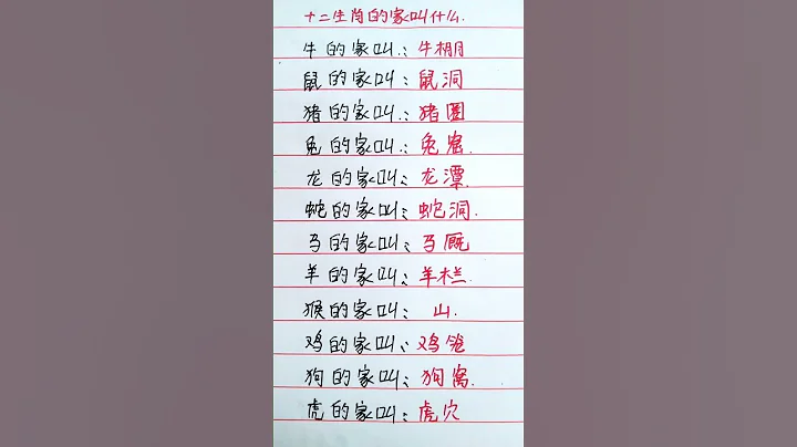 十二生肖的家叫什麼？ - 天天要聞